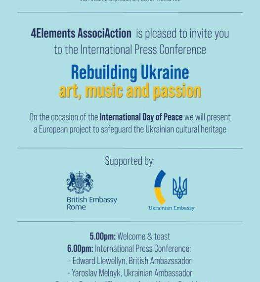 A Roma la conferenza “Rebuilding Ukraine”: partecipano Ambasciatori Regno Unito e Ucraina