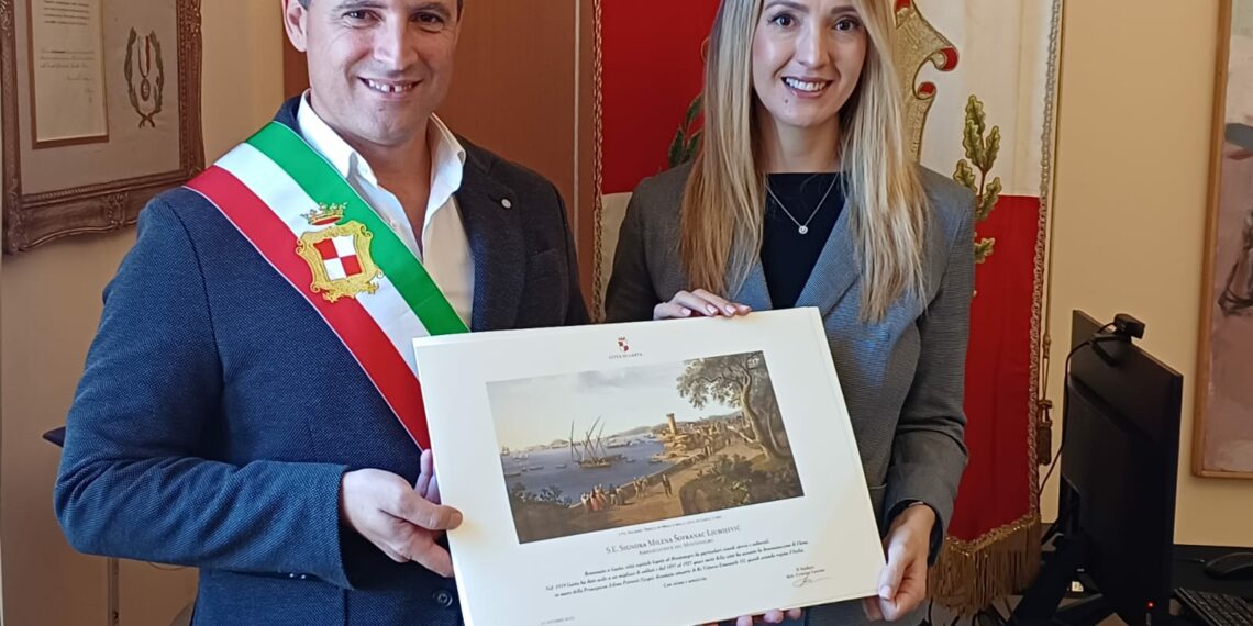 L’Ambasciatrice del Montenegro Ljiubojević in visita al Comune di Gaeta