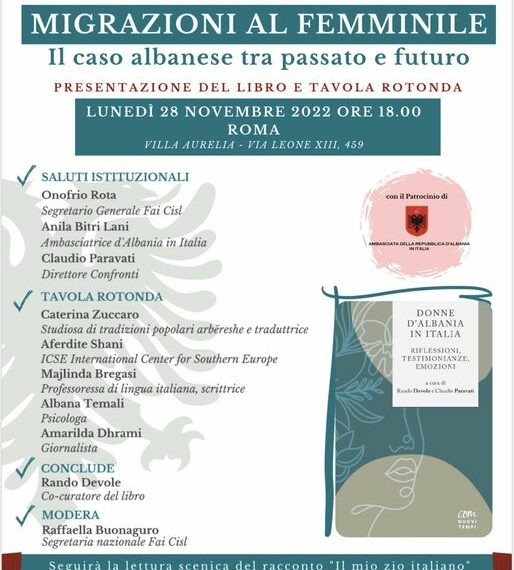 “Migrazioni al femminile”: la tavola rotonda promossa dall’Ambasciata di Albania