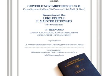 “Luigi Pericle. Il Maestro ritrovato”: il 17 novembre, a Milano, la presentazione del Volume