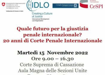 “Quale futuro per la giustizia penale internazionale?”, il 15 novembre convegno a Roma