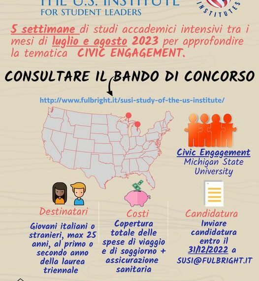 USA, al via concorso SUSI 2023 per studenti laurea triennale in Italia