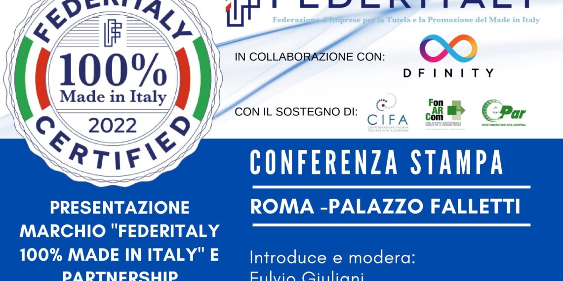 A Roma la presentazione del marchio “Federitaly 100% made in Italy”