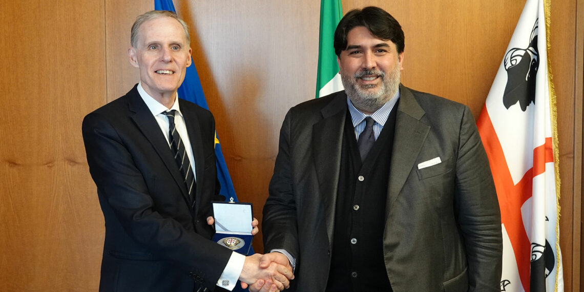 Sardegna, il Presidente Solinas riceve a Villa Devoto l’ambasciatore di Francia Masset