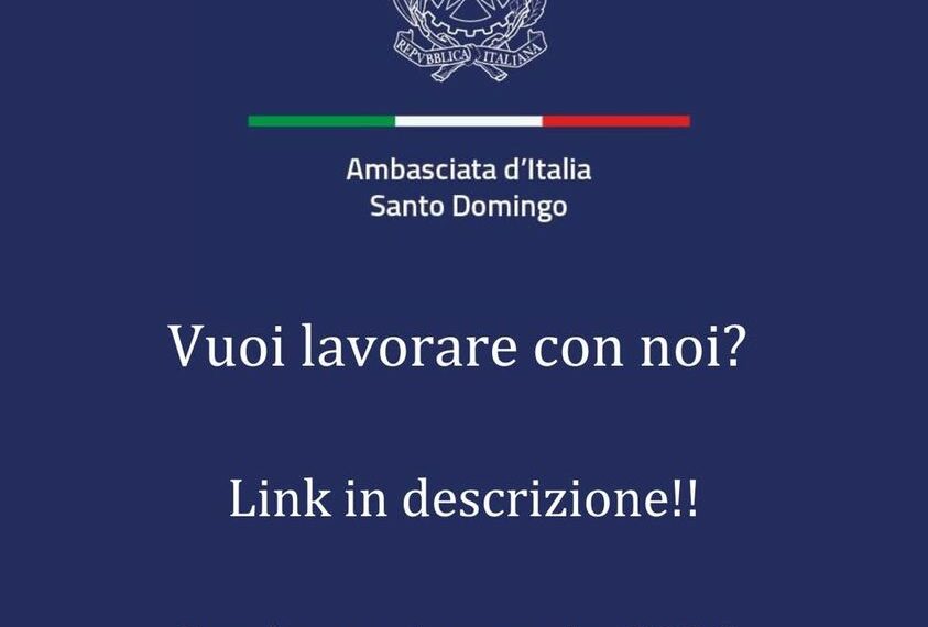 L’Ambasciata d’Italia a Santo Domingo assume