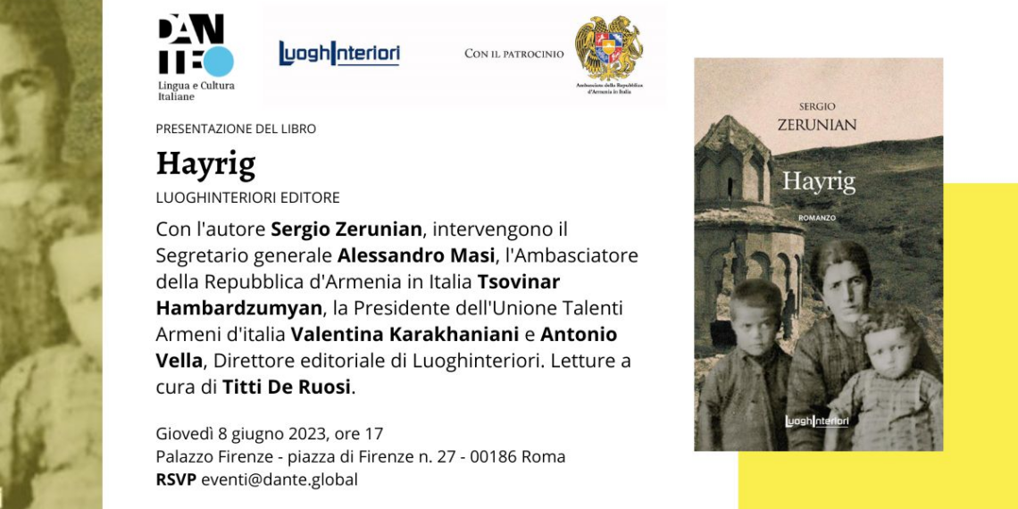 “Hayrig” di Sergio Zerunian, alla presentazione anche Ambasciatrice Armenia