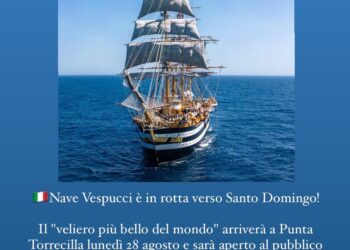 L’Amerigo Vespucci da lunedì a Santo Domingo. Il veliero sarà aperto al pubblico