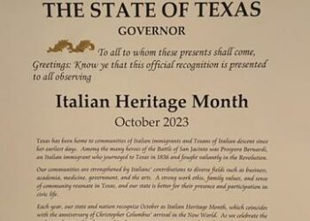 Texas, il Governatore Abbott proclama il mese di Ottobre “Italian Heritage Month”