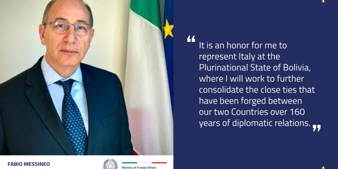 Fabio Messineo è il nuovo Ambasciatore d’Italia a La Paz