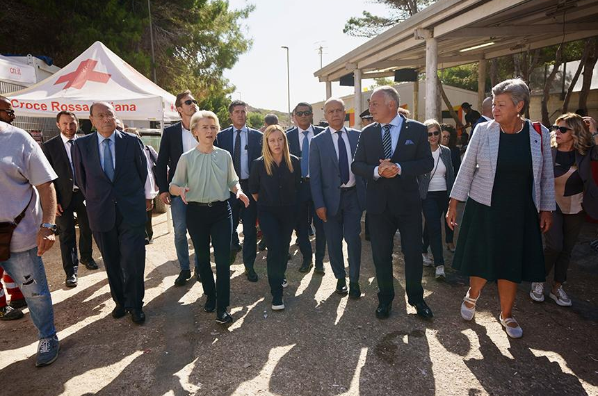 Von der Leyen in visita a Lampedusa. Il discorso del Presidente Giorgia Meloni