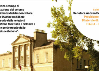 L’Ambasciatore Cortese presenta al Senato il Volume “La Residenza dell’Ambasciatore d’Italia a Dublino”