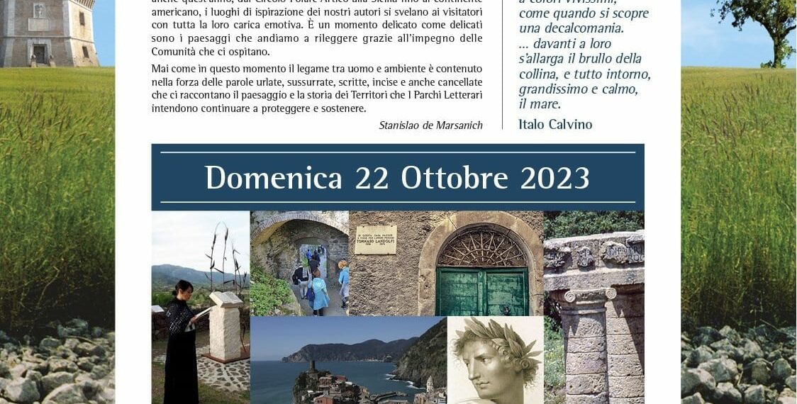 Domenica 22 ottobre la IX Giornata Internazionale de I Parchi Letterari
