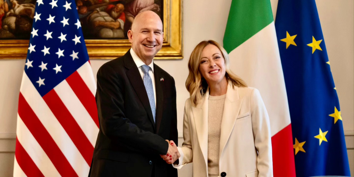 Giorgia Meloni riceve a Palazzo Chigi l’Ambasciatore Usa Jack Markell