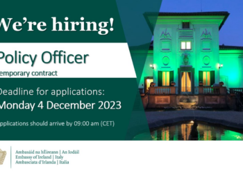 L’Ambasciata irlandese a Roma assume