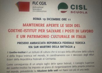 Goethe-Institut: proclamato lo stato di agitazione. Il 19 dicembre 2023 presidio davanti all’Ambasciata tedesca