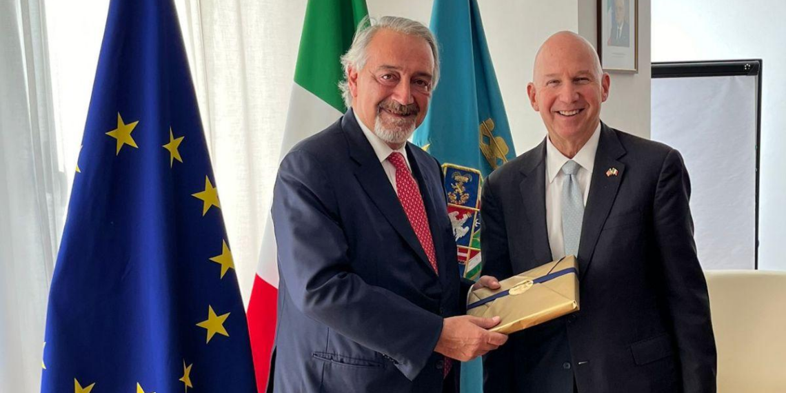 Regione Lazio, il Presidente Rocca riceve l’Ambasciatore USA Jack Markell