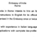 L’Ambasciata indiana assume un insegnante di lingua italiana