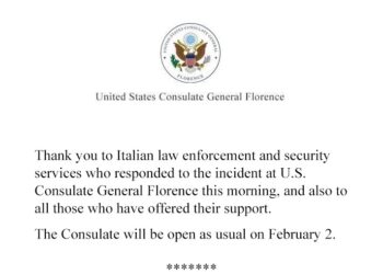 Molotov a Firenze, la nota del Consolato Generale degli Stati Uniti