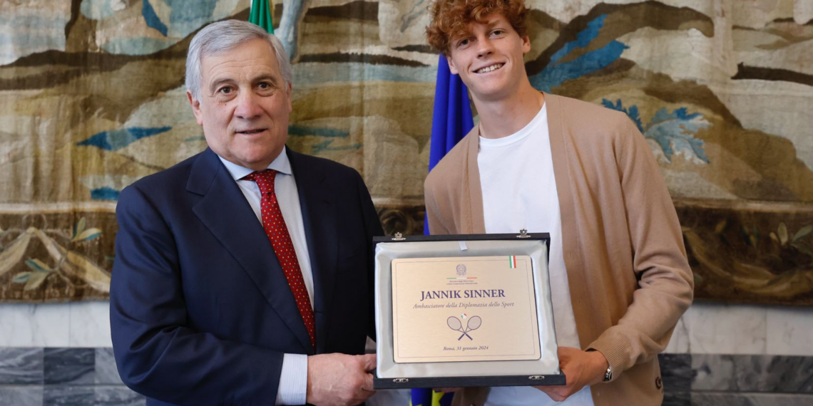 Jannik Sinner nominato Ambasciatore della Diplomazia dello Sport alla Farnesina