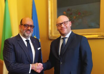 Il Presidente della Camera dei Deputati Lorenzo Fontana incontra il Vicepresidente U.C.O.I. Mattia Carlin