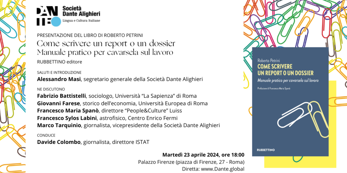 Roberto Petrini presenta “Come scrivere un report o un dossier”, Palazzo Firenze 23 aprile