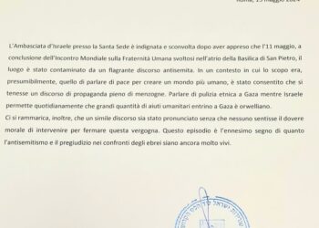 Nota polemica dell’Ambasciata di Israele presso la Santa Sede contro evento che si è tenuto in Vaticano