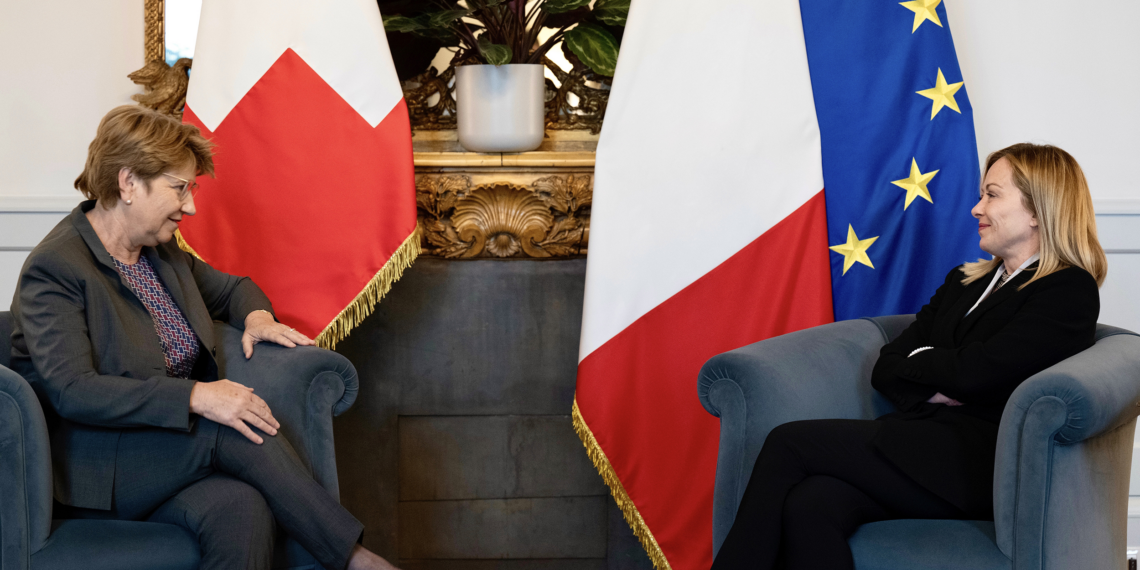 Palazzo Chigi, Giorgia Meloni riceve Viola Amherd Presidente della Confederazione Svizzera