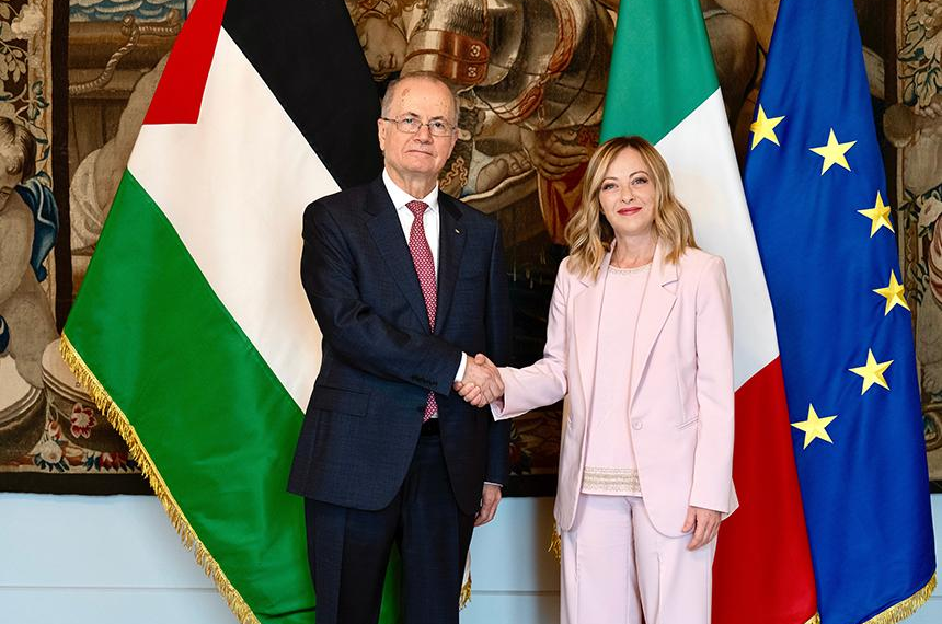 Il Presidente del Consiglio Giorgia Meloni incontra il Primo Ministro palestinese Mohammed Mustafa