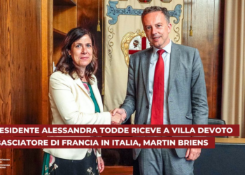 Sardegna, la Presidente Todde riceve a Villa Devoto l’Ambasciatore di Francia Briens