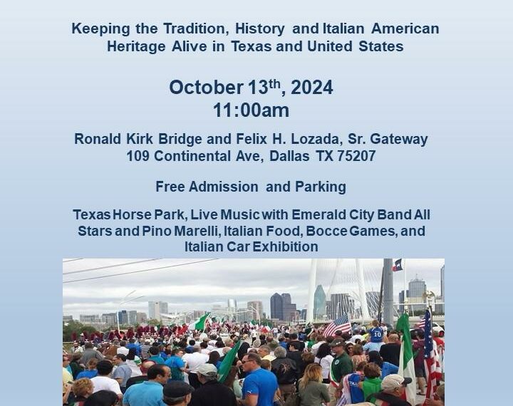 Columbus Day Parade and Italian Festival, a Dallas si celebra il X Anniversario. Oscar Renda Grand Marshal 2024