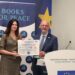 L’Ambasciatrice albanese presso la Santa Sede Frangaj e il prof. Angjeli ricevono il Premio “BOOKS FOR PEACE”