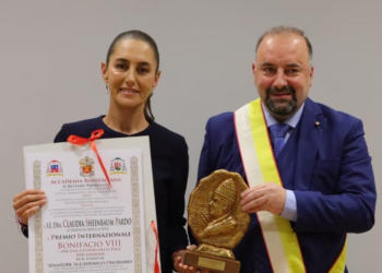 La Presidente della Repubblica del Messico Claudia Sheinbaum riceve il Premio Internazionale Bonifacio VIII
