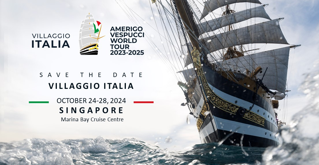 Il Veliero della Marina Militare Italiana Amerigo Vespucci è arrivato a Singapore