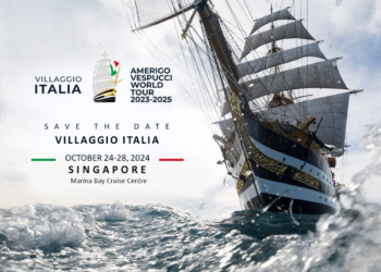 Il Veliero della Marina Militare Italiana Amerigo Vespucci è arrivato a Singapore