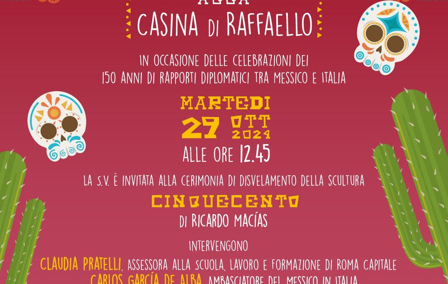 150.imo Anniversario Rapporti Diplomatici Italia-Messico: disvelamento a Roma della scultura “Cinquecento”