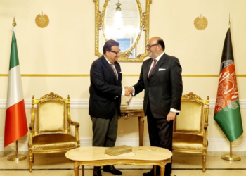 L’Ambasciatore dell’Afghanistan Khaled Ahmad Zekriya incontra il VicePresidente UCOI Mattia Carlin