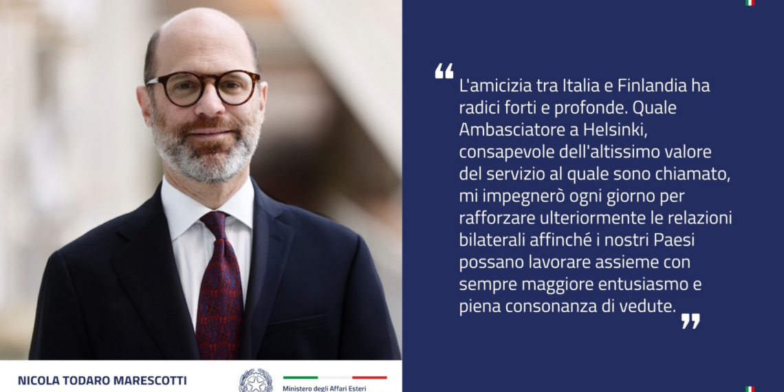 Nicola Todaro Marescotti è il nuovo Ambasciatore d’Italia a Helsinki