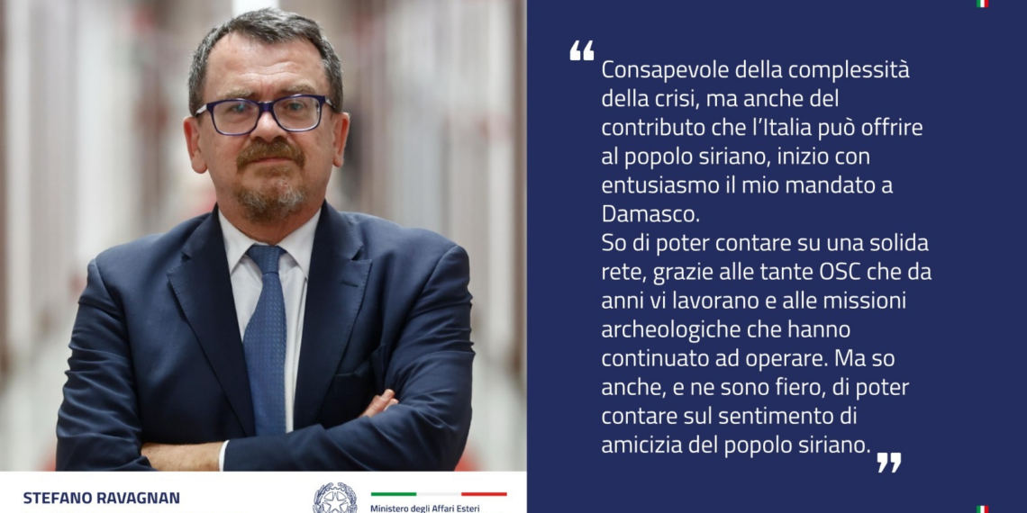 Stefano Ravagnan è il nuovo Capo Missione d’Italia a Damasco