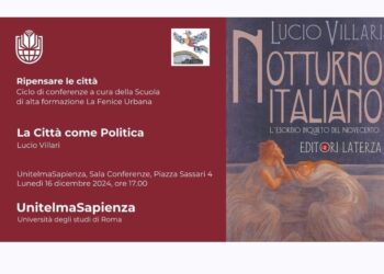 “La città come politica”, lunedì 16 dicembre lezione di Lucio Villari all’Università Unitelma Sapienza