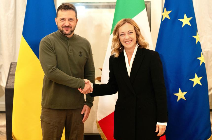Palazzo Chigi, il Premier Meloni incontra il Presidente ucraino Zelensky