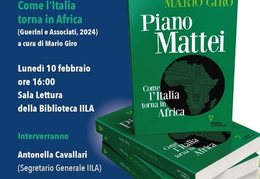 Il Sottosegretario Silli interviene alla presentazione del libro di Mario Giro sul Piano Mattei