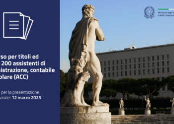 Bando di concorso per 200 posti nell’Area Assistenti di amministrazione, contabile e consolare