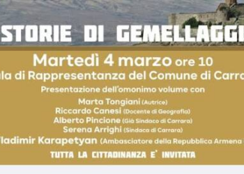 L’Ambasciatore armeno parteciperà alla presentazione del libro “Carrara chiama Erevan, storie di gemellaggi”