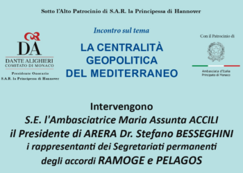 La centralità geopolitica del Mediterraneo, il 6 marzo a Monaco conferenza all’Auditorium Rainier III