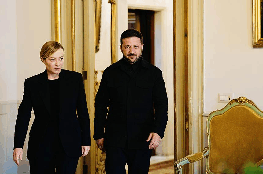 L’incontro Meloni – Zelensky sabato scorso a Palazzo Chigi