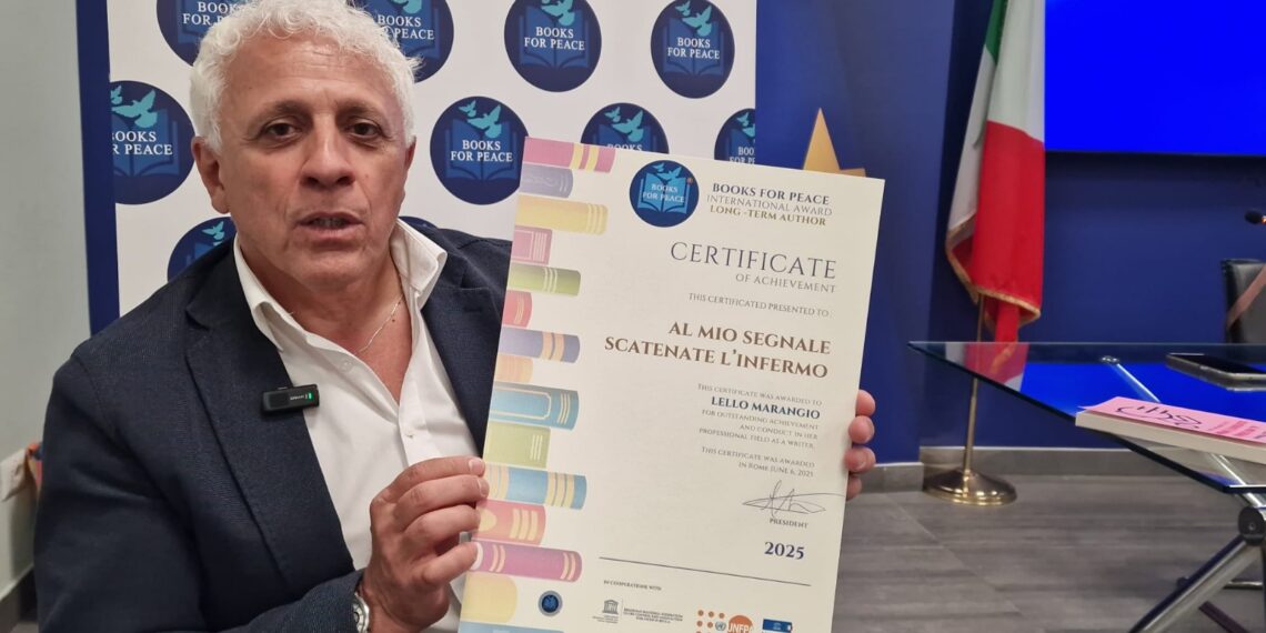 Allo scrittore Lello Marangio il Premio BOOKS FOR PEACE 2025