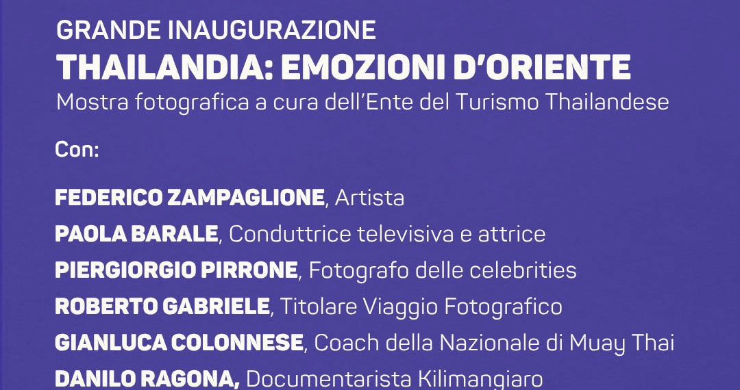 “Thailandia: emozioni d’Oriente”, il 12 giugno a Roma inaugurazione della mostra a Villa Lazzaroni