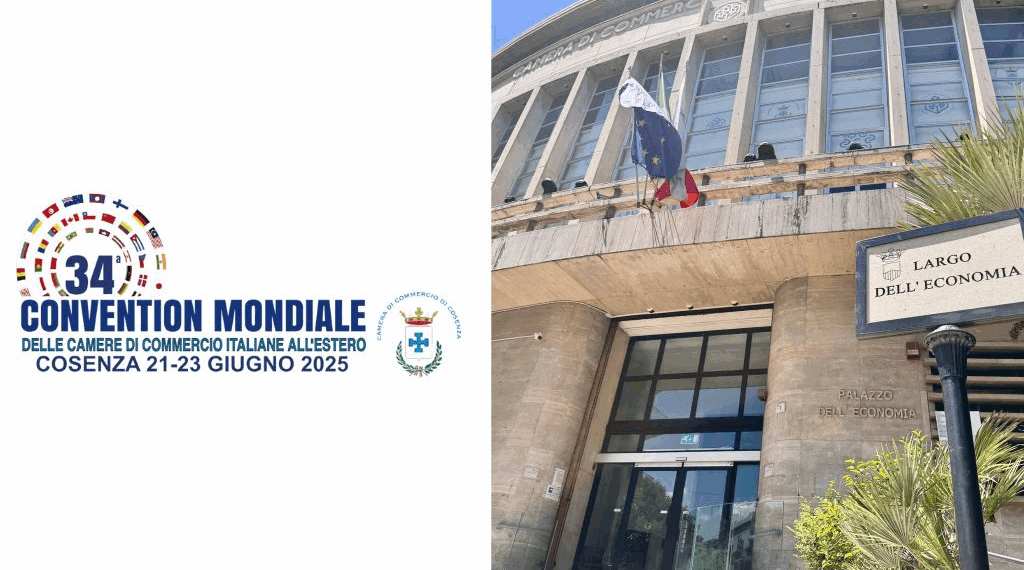 Cosenza accoglie il mondo: al via la 34ª Convention delle Camere di Commercio Italiane all’Estero