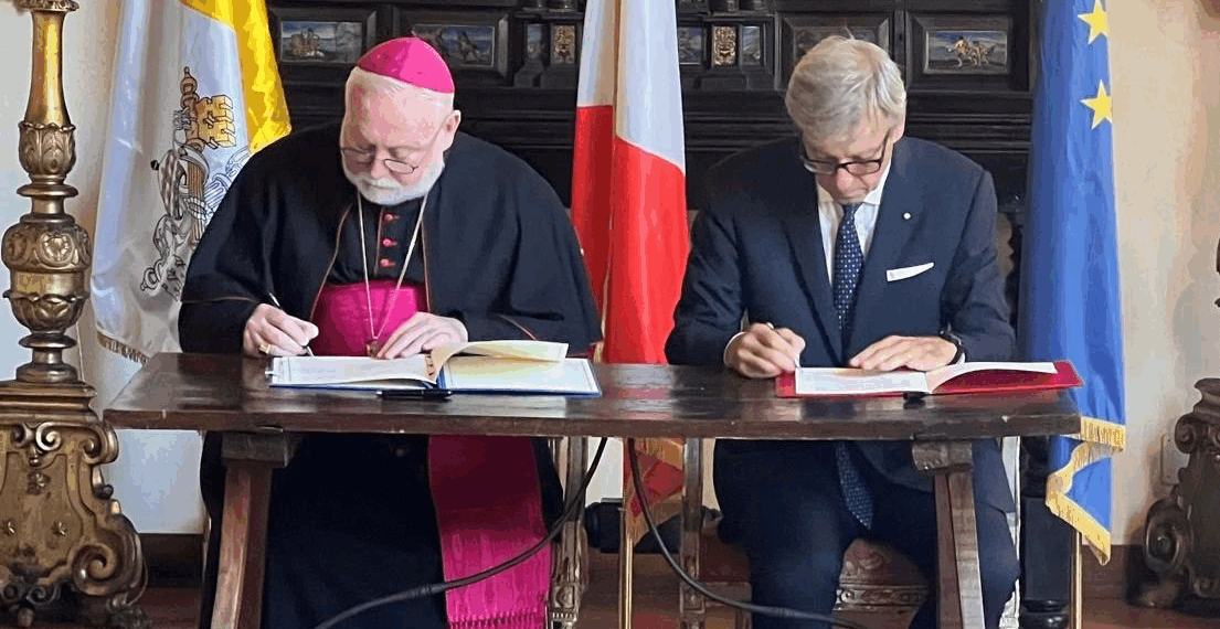 Firma dell’accordo tra Italia e Santa Sede per la realizzazione di un impianto agrivoltaico a Santa Maria di Galeria