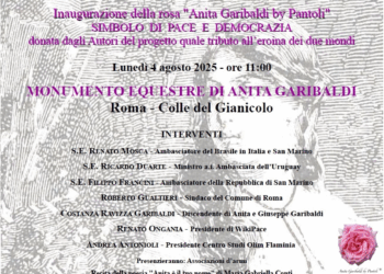 Roma, diversi diplomatici assistono al Gianicolo alla piantumazione di un ibrido originale della rosa di Anita Garibaldi